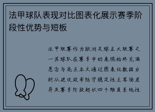 法甲球队表现对比图表化展示赛季阶段性优势与短板