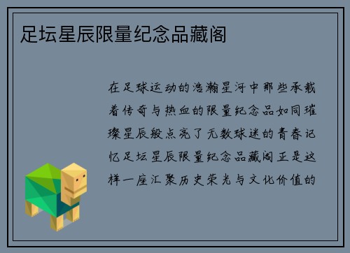 足坛星辰限量纪念品藏阁